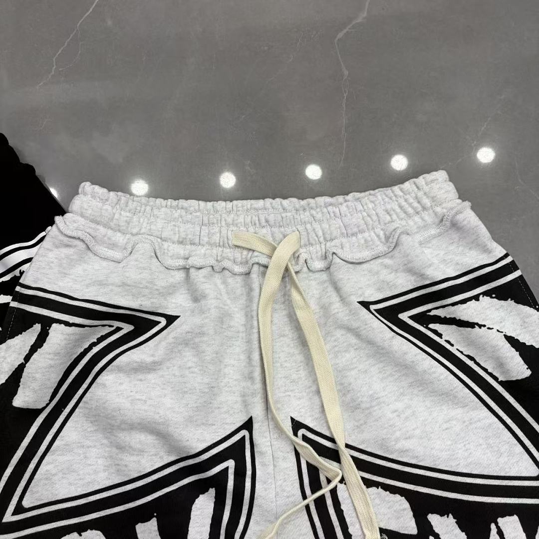 MIXED EMOTION Graphic Logo Patchwork Casual Shorts