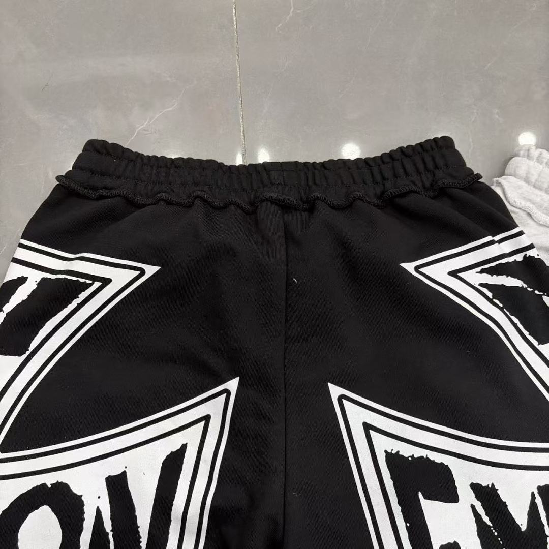 MIXED EMOTION Graphic Logo Patchwork Casual Shorts
