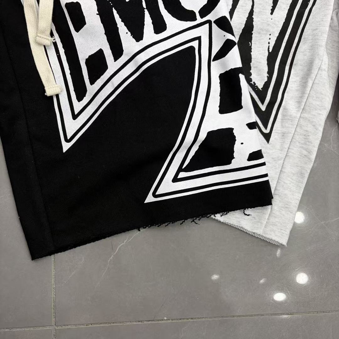 MIXED EMOTION Graphic Logo Patchwork Casual Shorts