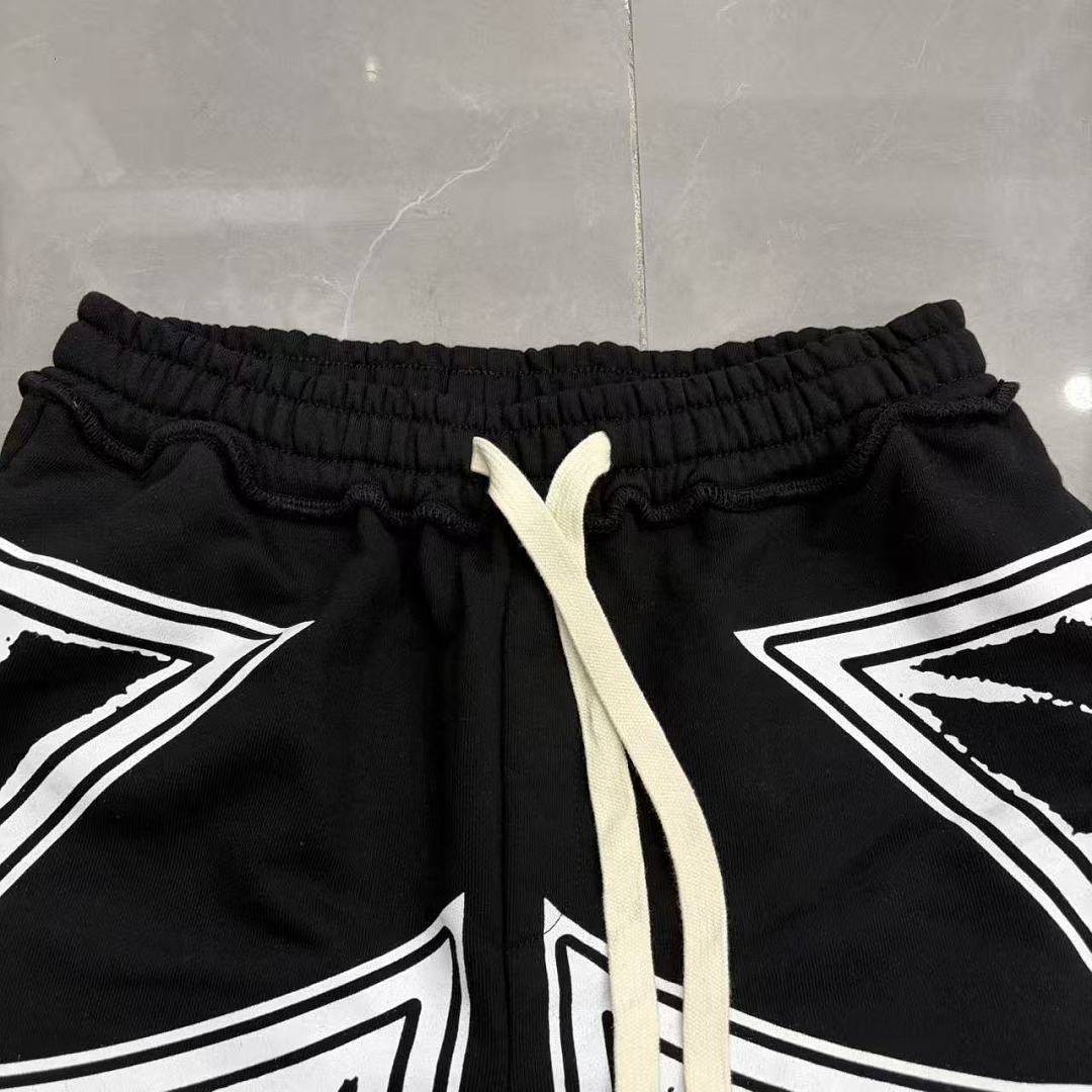 MIXED EMOTION Graphic Logo Patchwork Casual Shorts