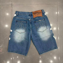 GODSPEED Side Graphic Relaxed Denim Shorts