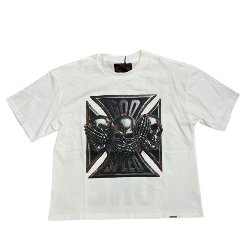 GODSPEED Motorcycle Skull Graphic T-Shirt