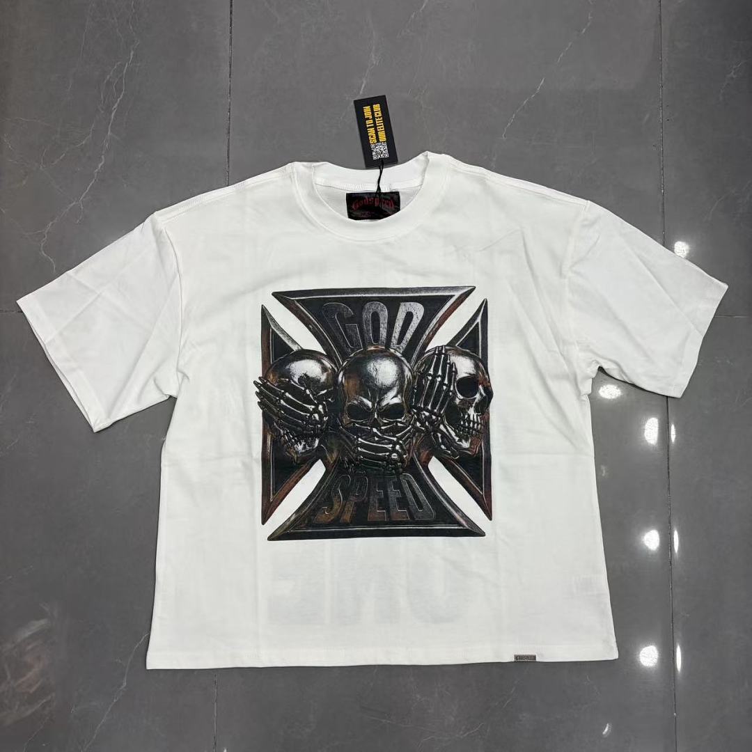GODSPEED Motorcycle Skull Graphic T-Shirt