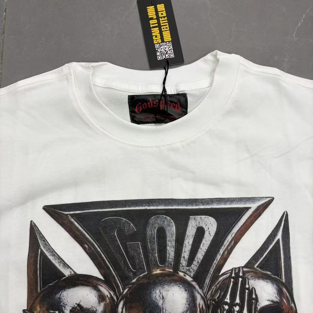 GODSPEED Motorcycle Skull Graphic T-Shirt