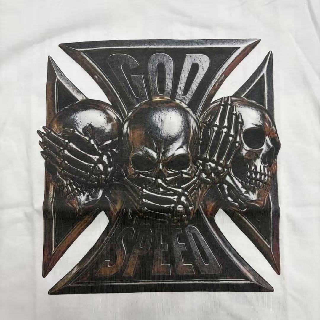 GODSPEED Motorcycle Skull Graphic T-Shirt
