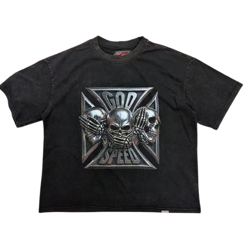GODSPEED Gothic Cross Graphic Street T-Shirt