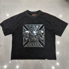 GODSPEED Gothic Cross Graphic Street T-Shirt