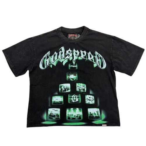 GODSPEED Neon Logo Graphic Street T-Shirt