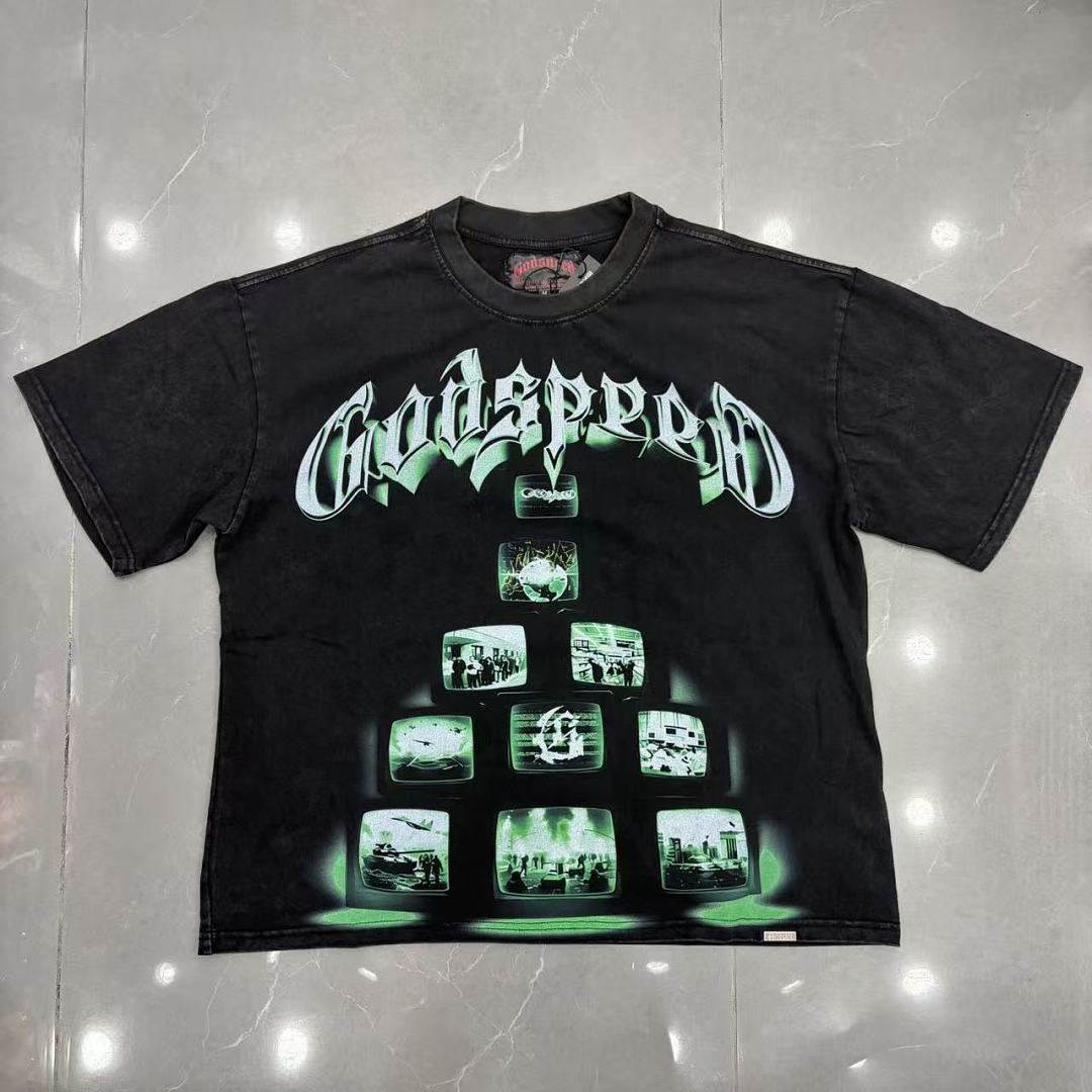 GODSPEED Neon Logo Graphic Street T-Shirt