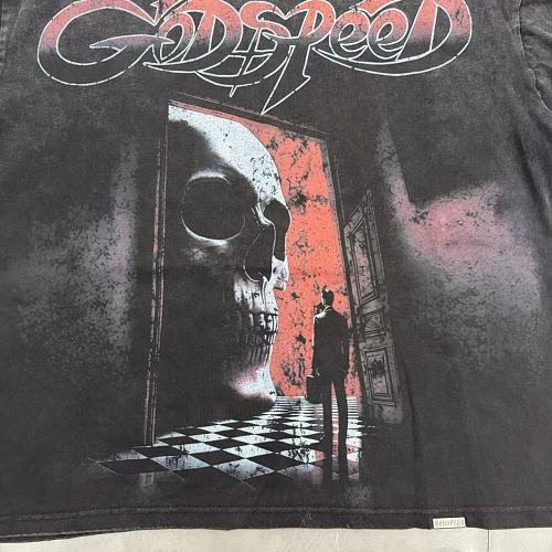 GODSPEED Gothic Flame Graphic Vintage T-Shirt