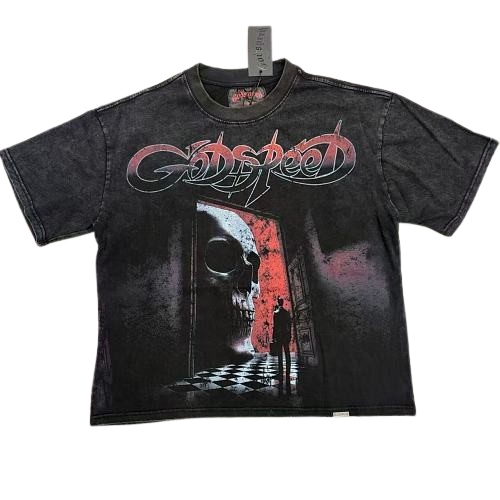 GODSPEED Gothic Flame Graphic Vintage T-Shirt