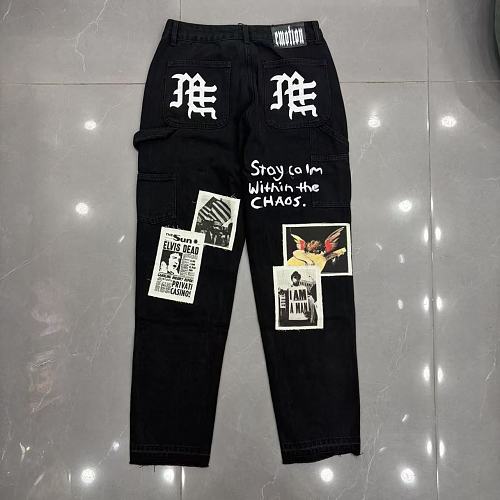 MIXED EMOTION Patchwork Graphic Carpenter Jeans