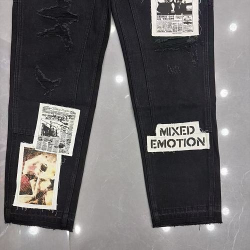 MIXED EMOTION Patchwork Graphic Carpenter Jeans