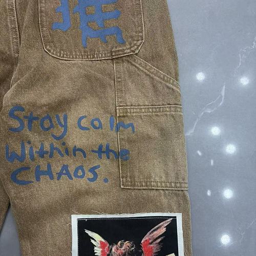 MIXED EMOTION Patchwork Graphic Carpenter Jeans