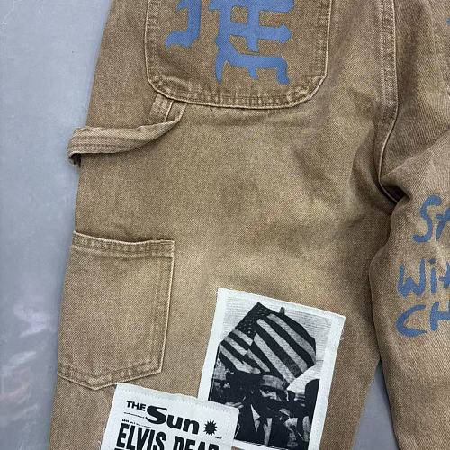 MIXED EMOTION Patchwork Graphic Carpenter Jeans