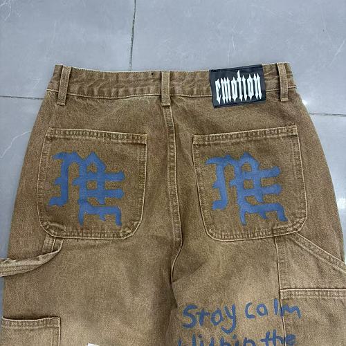 MIXED EMOTION Patchwork Graphic Carpenter Jeans
