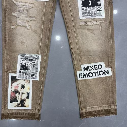 MIXED EMOTION Patchwork Graphic Carpenter Jeans