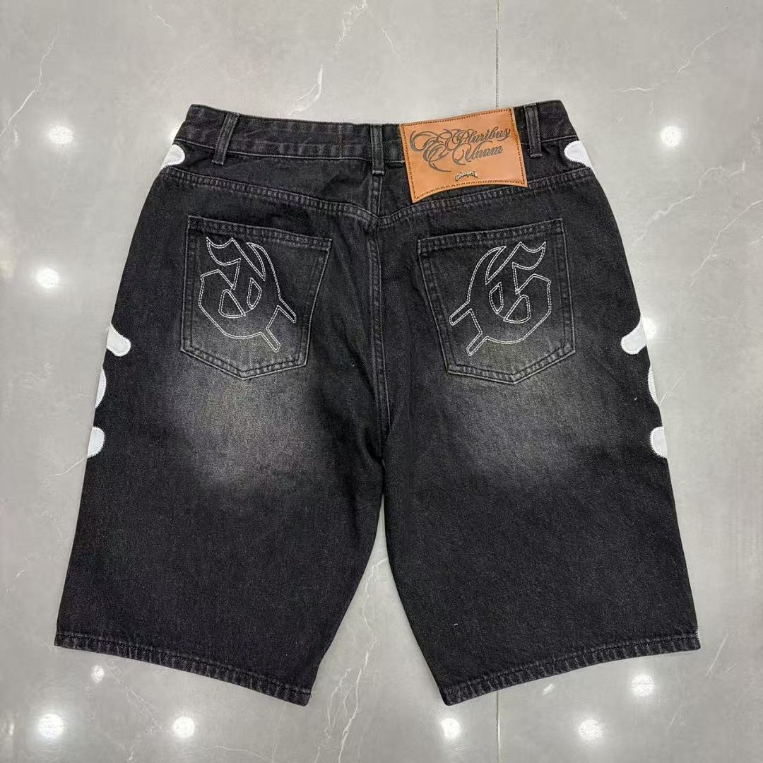 GODSPEED Distressed Graphic Denim Shorts