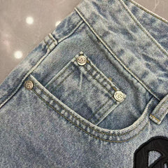 GODSPEED Graphic Patchwork Denim Shorts