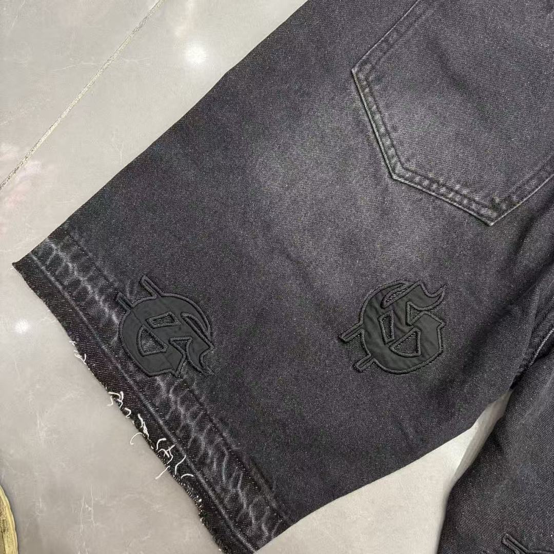 GODSPEED Graphic Patchwork Denim Shorts