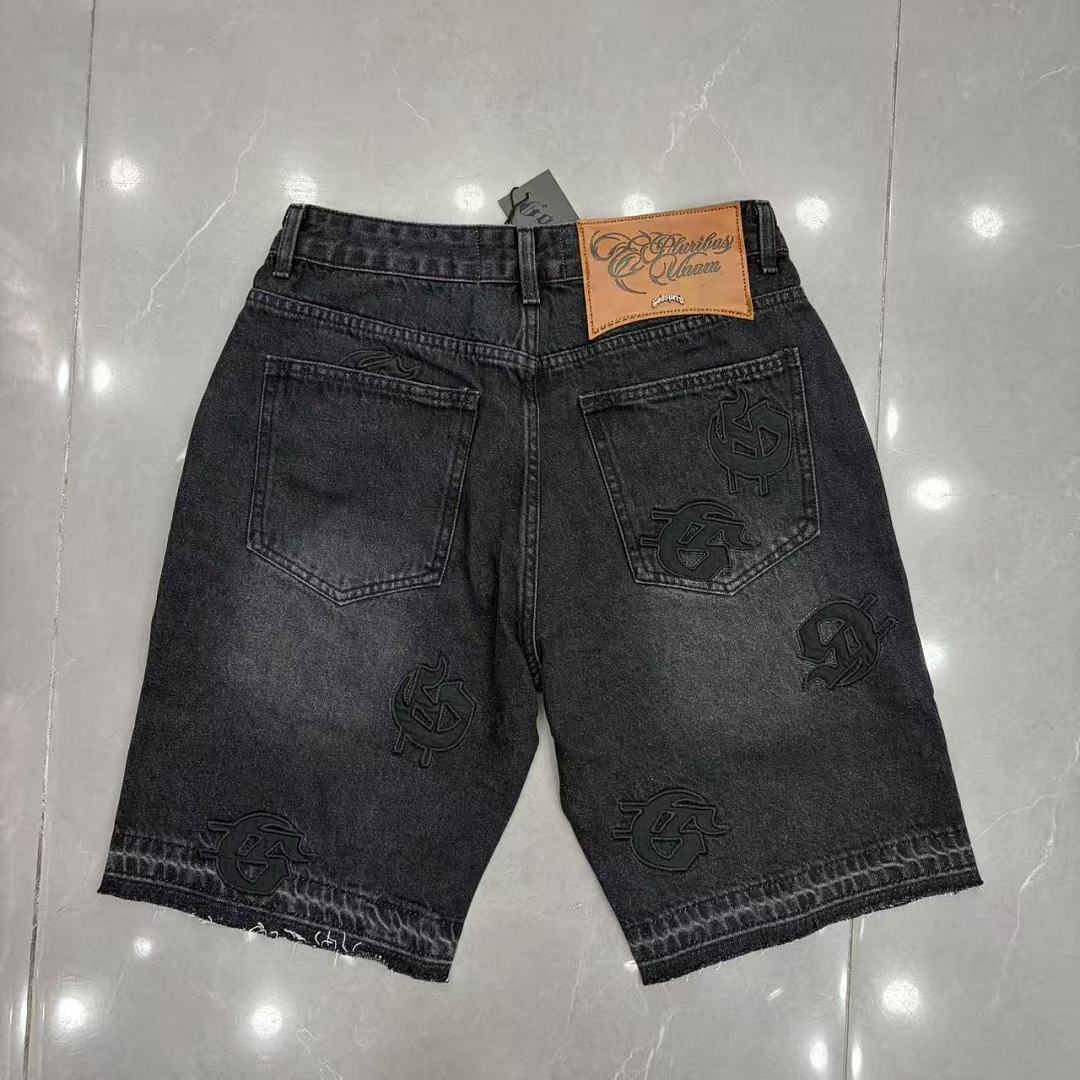 GODSPEED Graphic Patchwork Denim Shorts