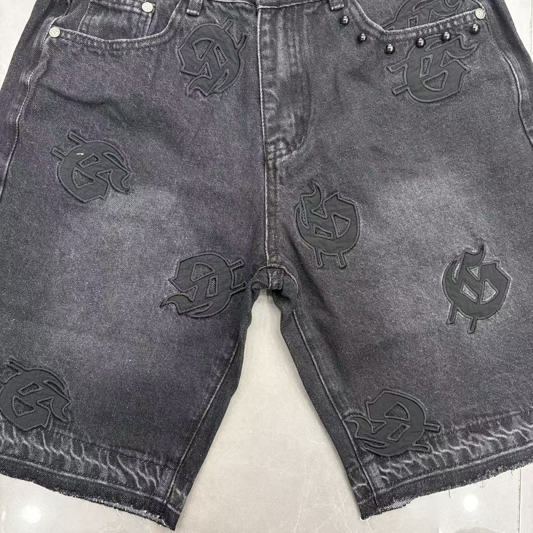 GODSPEED Graphic Patchwork Denim Shorts