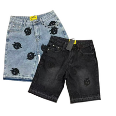 GODSPEED Graphic Patchwork Denim Shorts