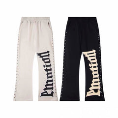 MIXED EMOTION Side Letter Wide-Leg Lounge Pants