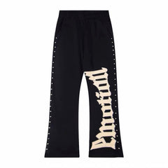 MIXED EMOTION Side Letter Wide-Leg Lounge Pants