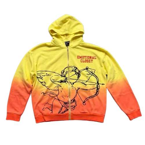 MIXED EMOTION Never Die Graphic Zip-Up Hoodie