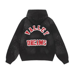 Vale Forever Black Star Dust Graphic Zip-Up Hoodie