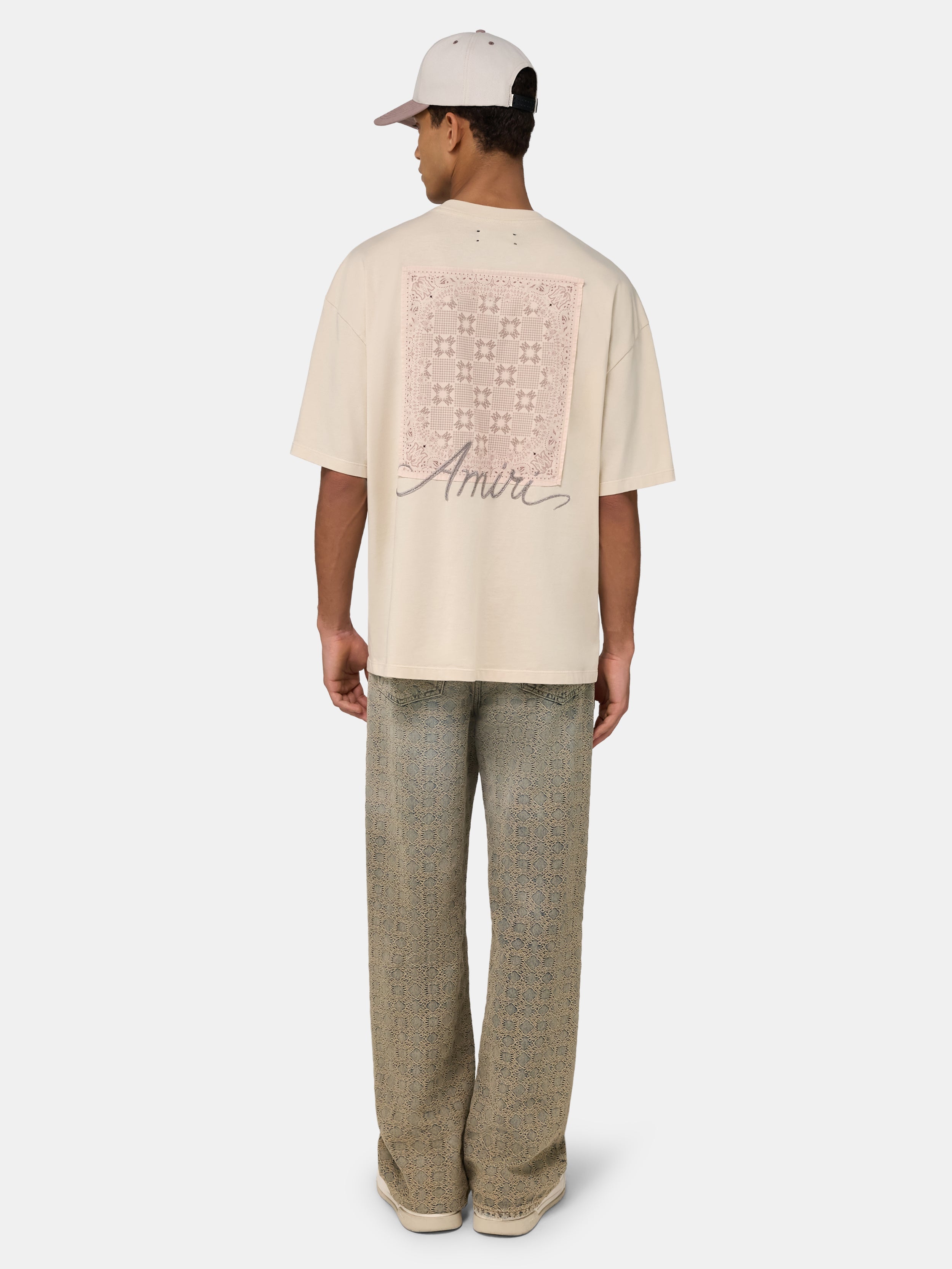 MA QUAD CHECKERBOARD OVERSIZED TEE - Alabaster