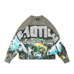 MIXED EMOTION Fantasy Graphic Long Sleeve Streetwear Top