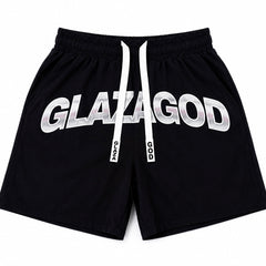GLAZA GOD Short Waterproof Premium - Heavyweight Streetwear -BLACK