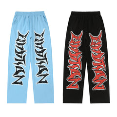 MIXED EMOTION Oversized Letter Graphic Lounge Pants