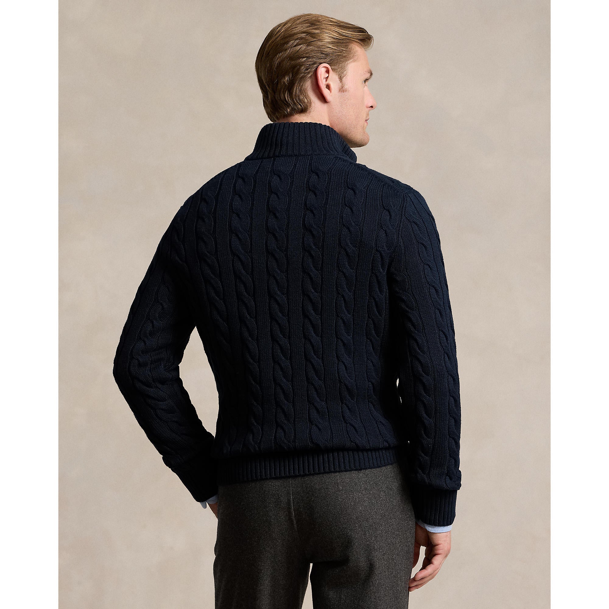 Polo Ralph Lauren - Cable Knit Quarter Zip Sweater - Hunter Navy