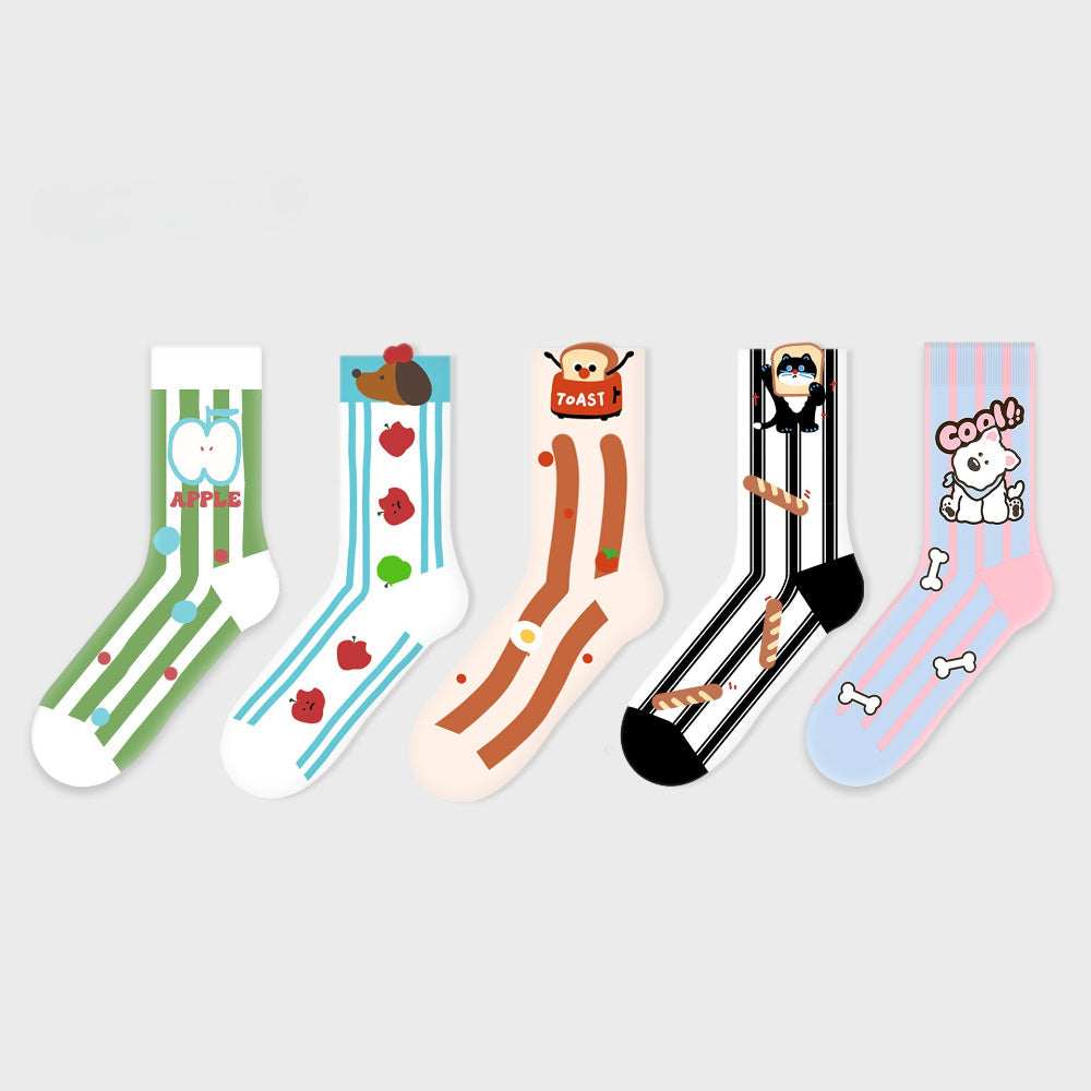 Whimsical Food Animal Crew Socks