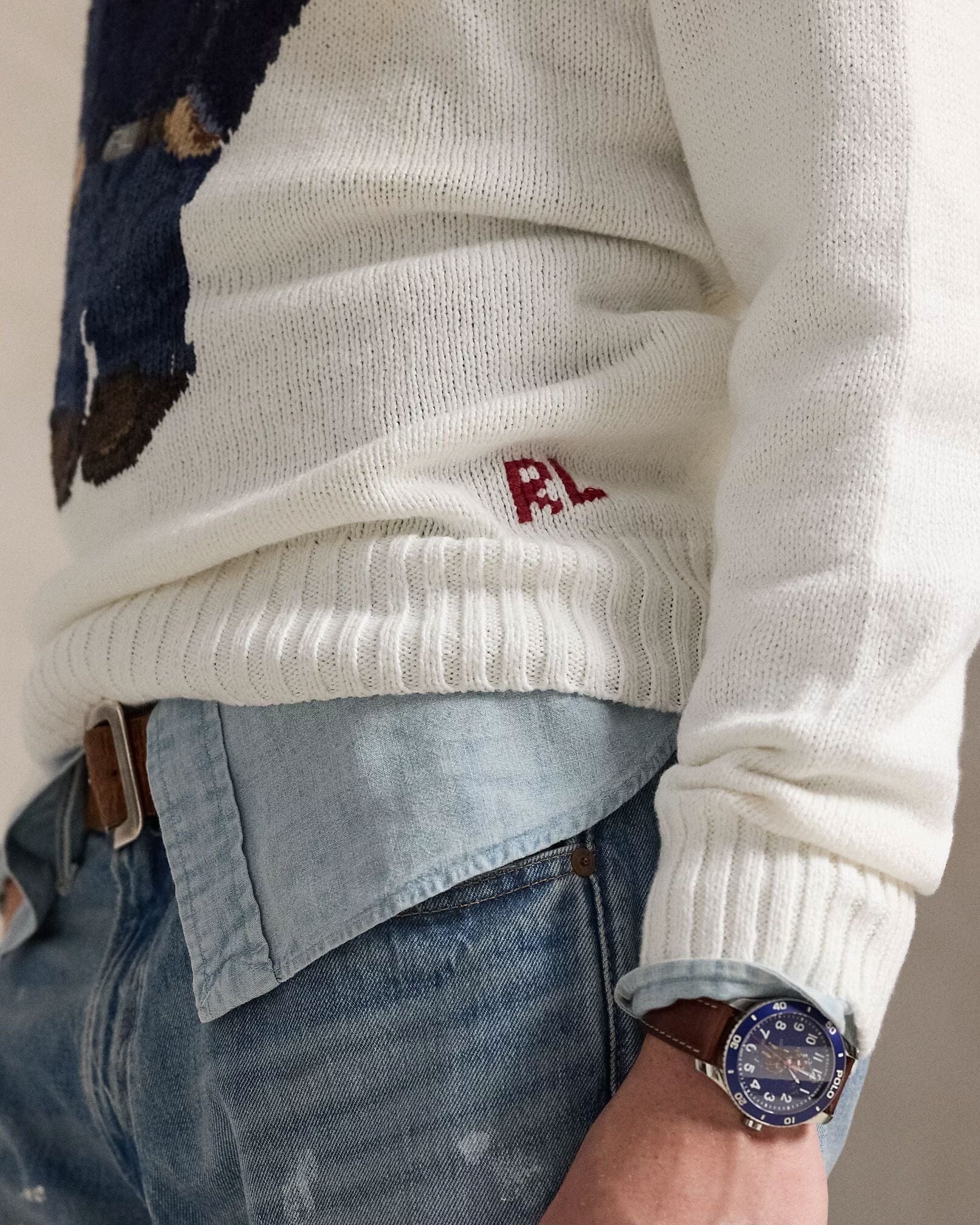 Ralph Lauren Polo Bear Baumwoll-Leinen-Pullover