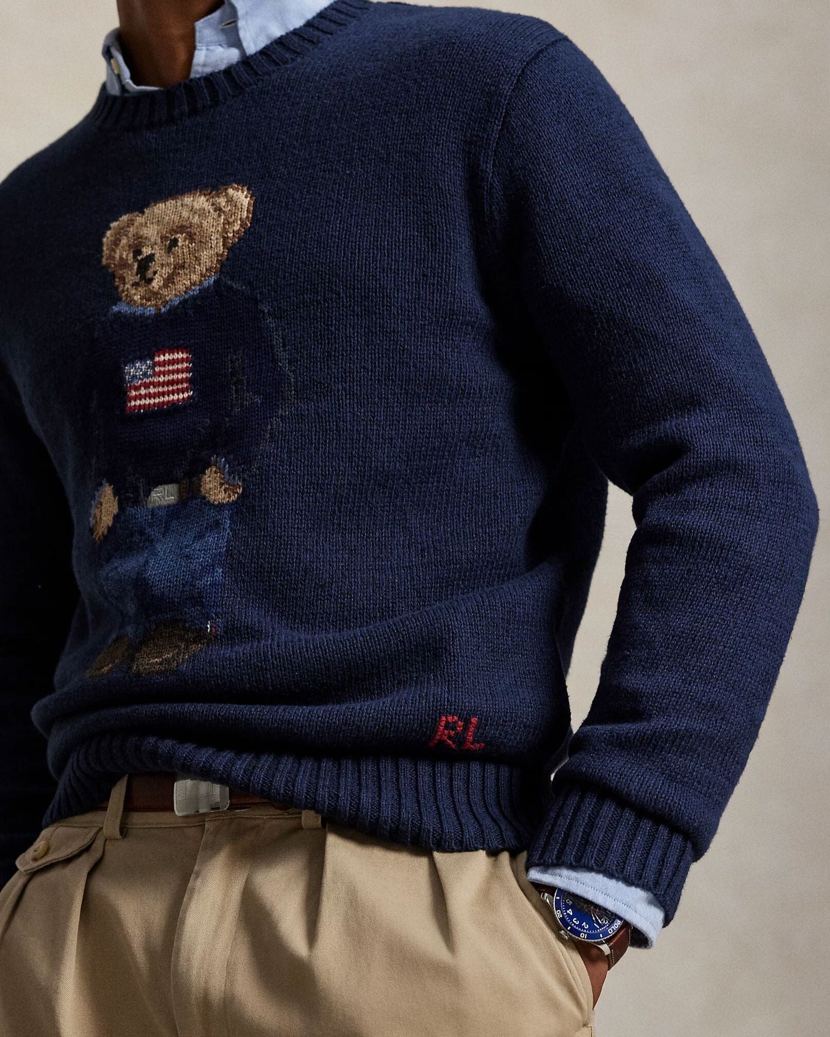 Ralph Lauren Polo Bear Baumwoll-Leinen-Pullover
