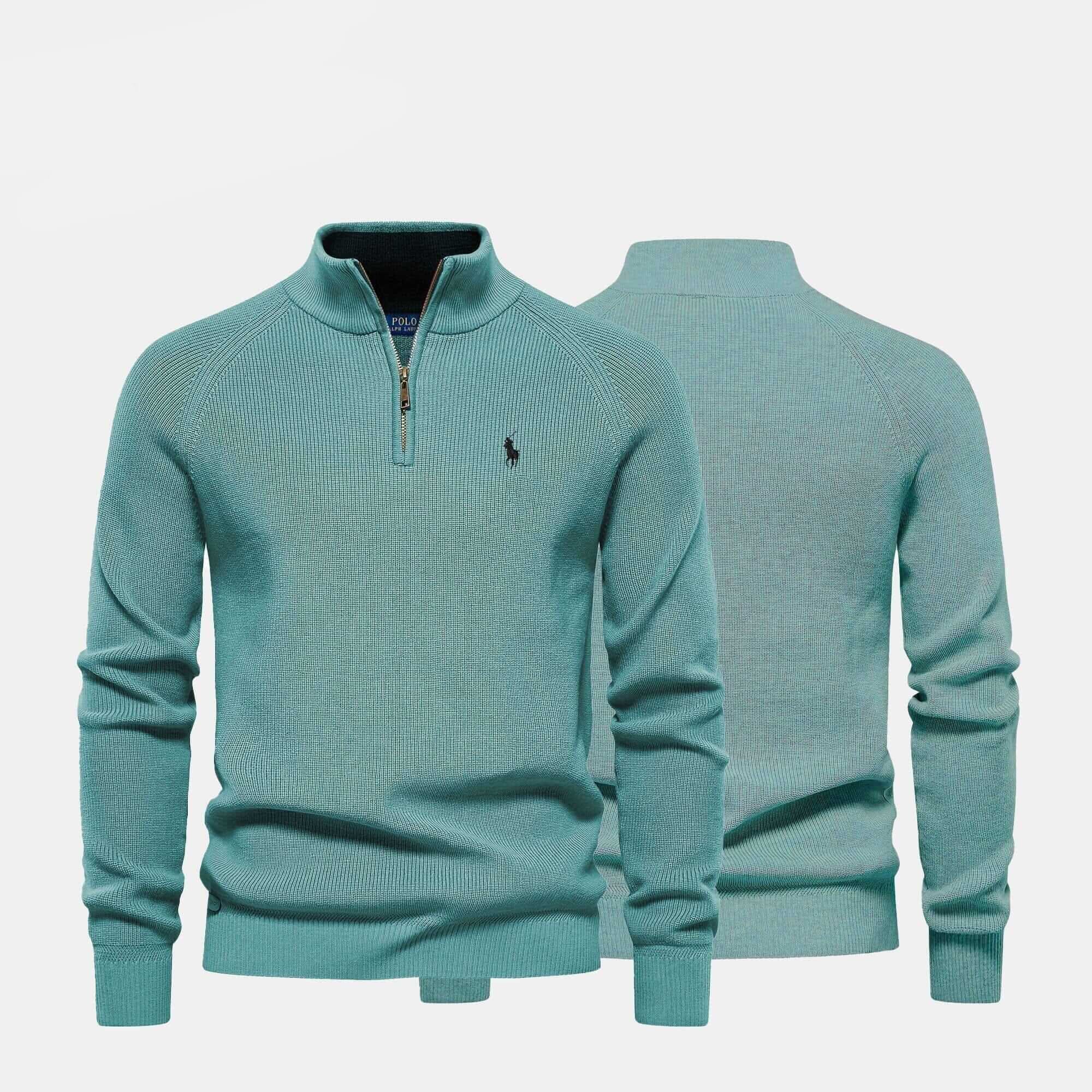 Raffinierter Rippstrick-Pullover mit Reißverschluss