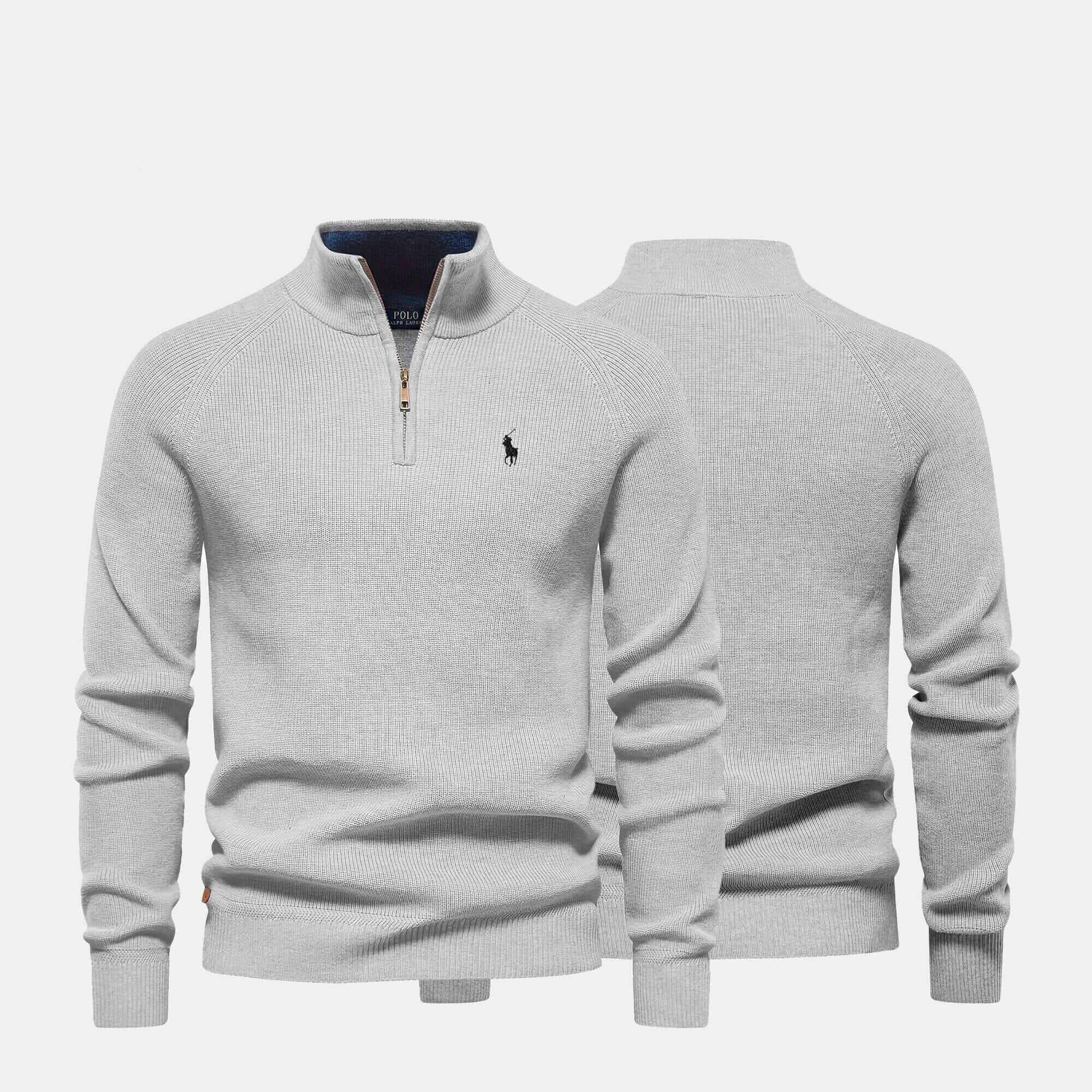 Raffinierter Rippstrick-Pullover mit Reißverschluss