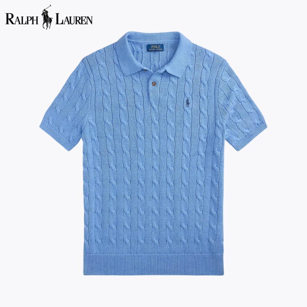Ralph Lauren Zopfstrick-Polokragenpullover aus Baumwolle