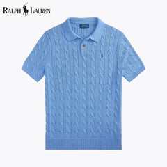 Ralph Lauren Zopfstrick-Polokragenpullover aus Baumwolle