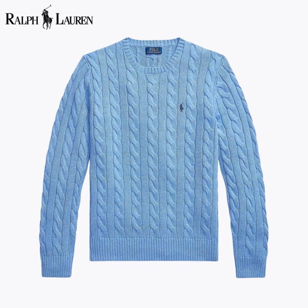 Zopfstrickpullover aus Baumwolle