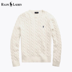 Zopfstrickpullover aus Baumwolle