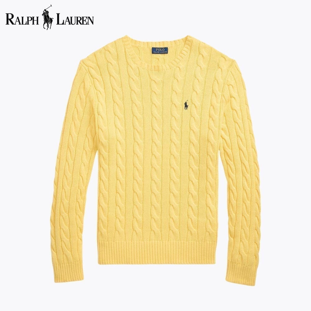 Zopfstrickpullover aus Baumwolle