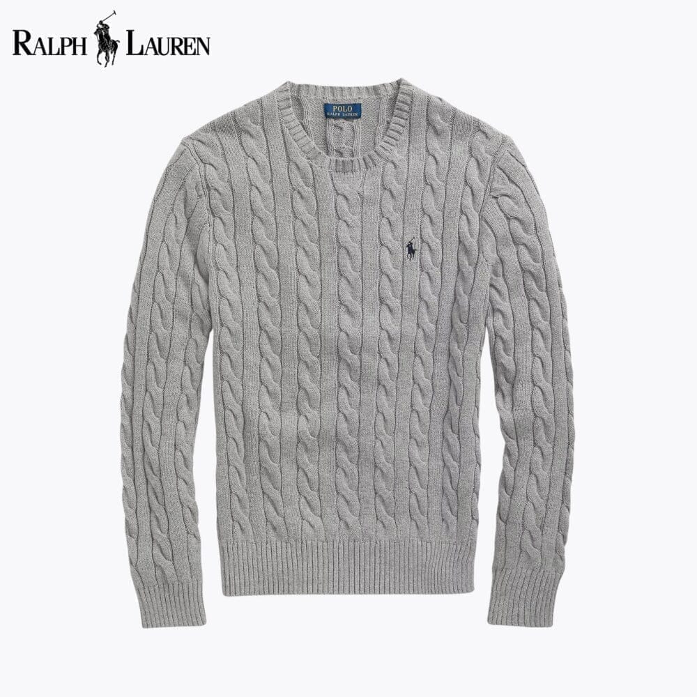 Zopfstrickpullover aus Baumwolle
