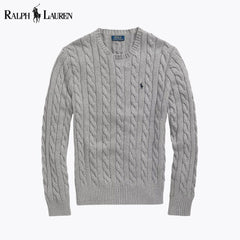 Zopfstrickpullover aus Baumwolle