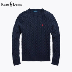 Zopfstrickpullover aus Baumwolle
