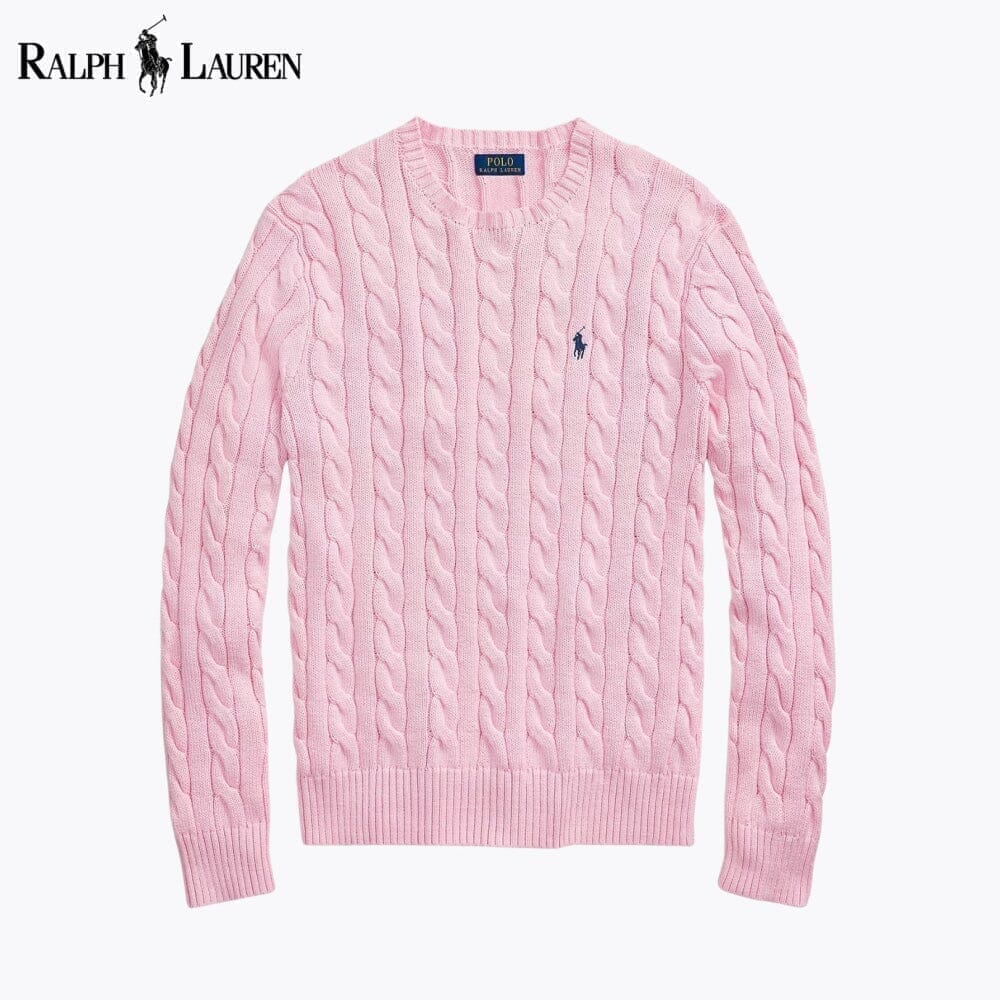Zopfstrickpullover aus Baumwolle